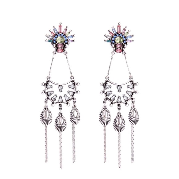 LARGE SILVER STATEMENT EARRINGS - Picture 2 of 6